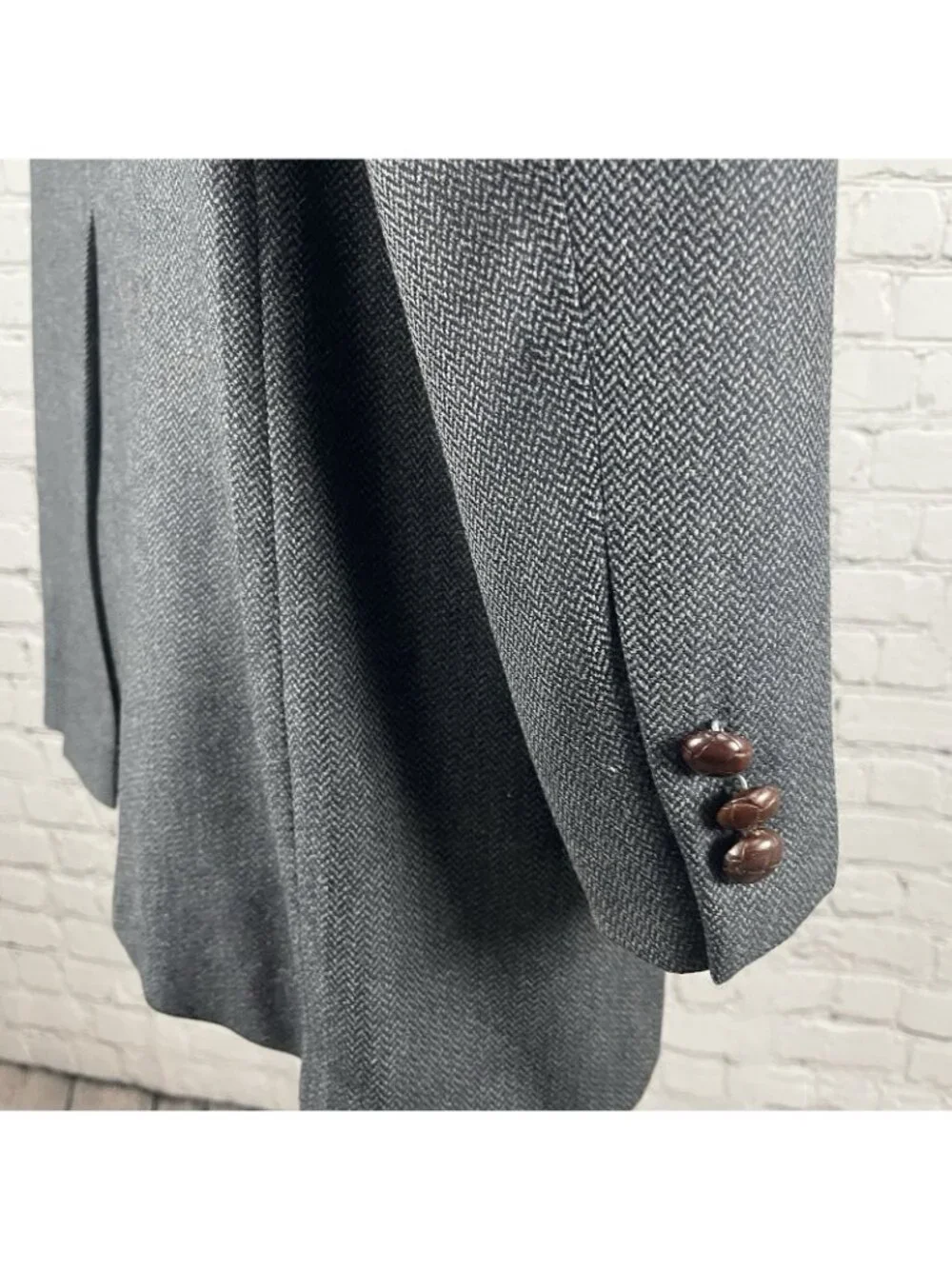 Hickey Freeman Grey Wool 2 Button Vented Blazer Sport Coat USA Made Size 44L